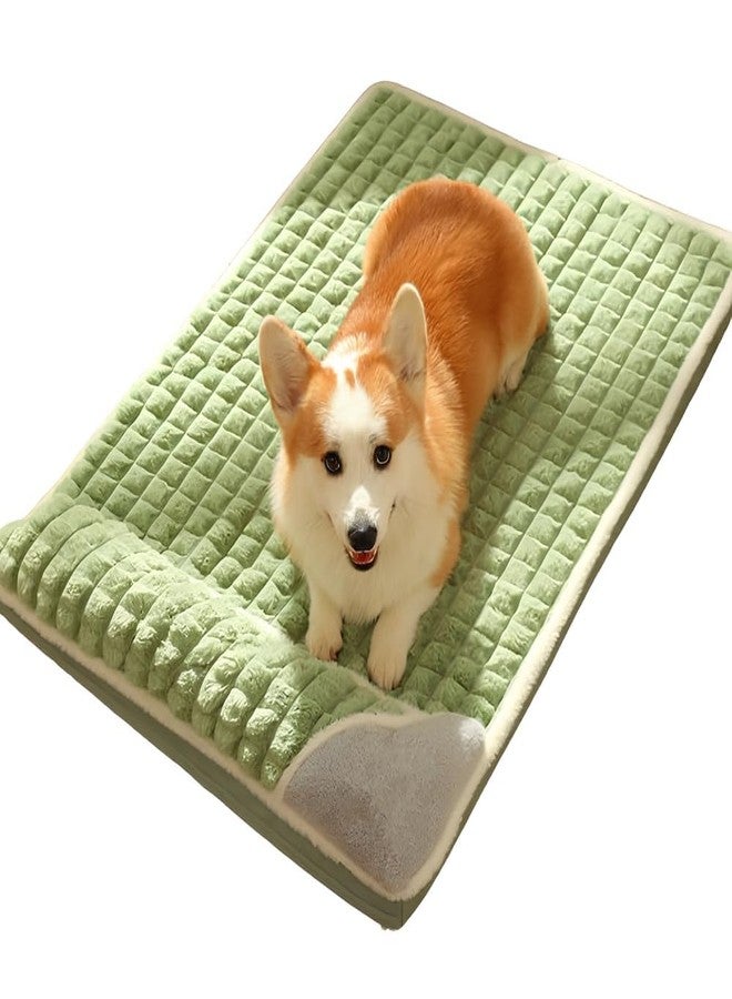 GLIVE (LABEL) Dog Beds Crate Pad for Medium/Large Dogs Fit Metal,Ultra Soft, Washable & Anti-Slip Kennel Pad for Dogs Cozy Sleeping Mat Dog Sleeping Pad with Pillow - Image 2